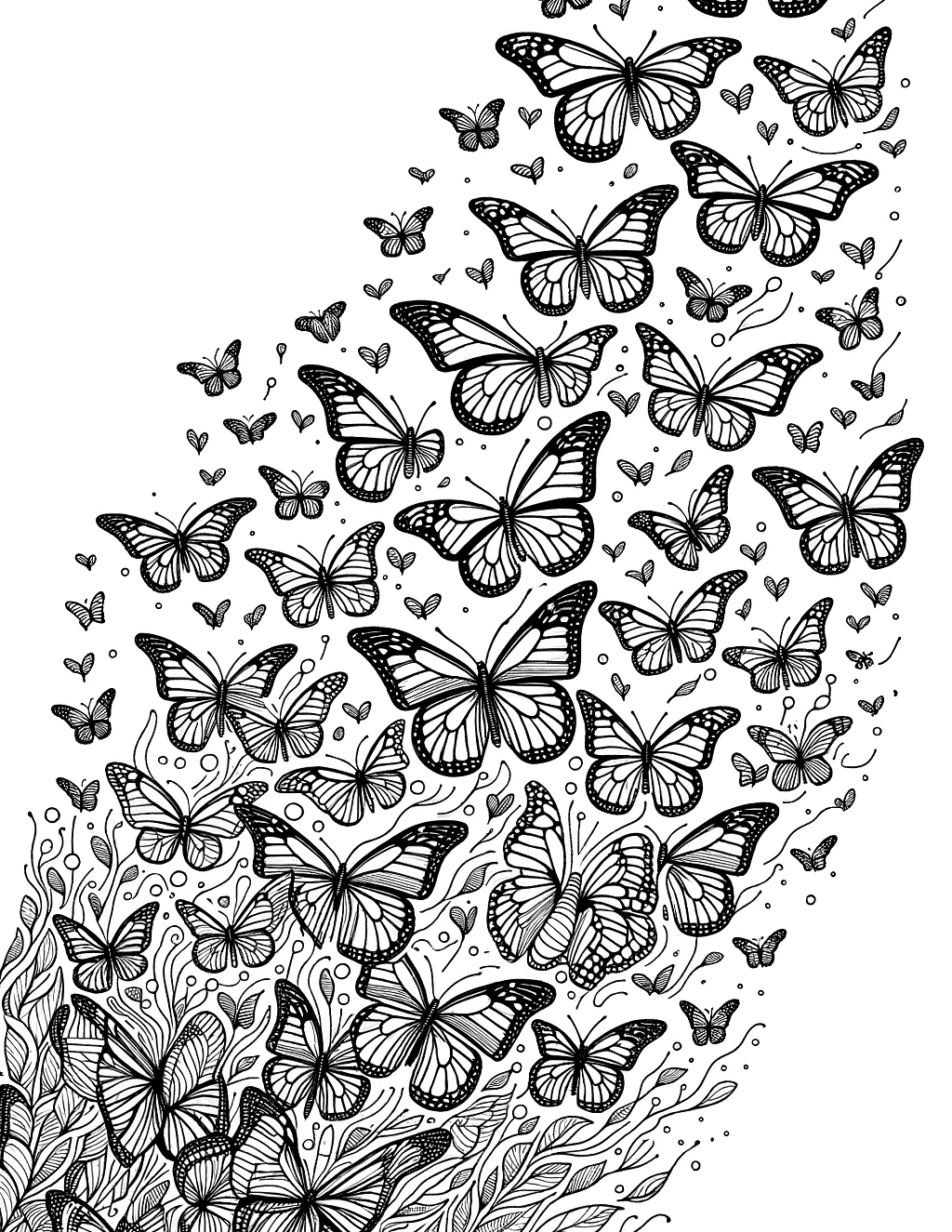 monarch butter flies migration group flying