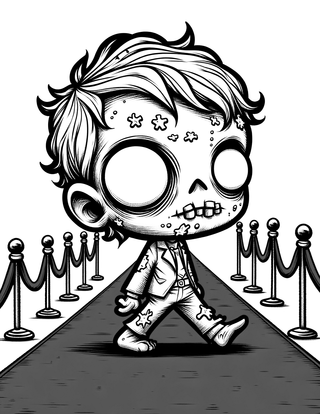Chibi zombie on the red carpet 
